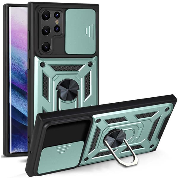 Samsung Galaxy S22 Ultra - Stilsäkert Skyddsskal med Ringhållare