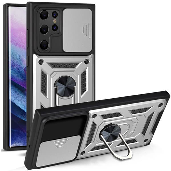 Samsung Galaxy S22 Ultra - Stilsäkert Skyddsskal med Ringhållare