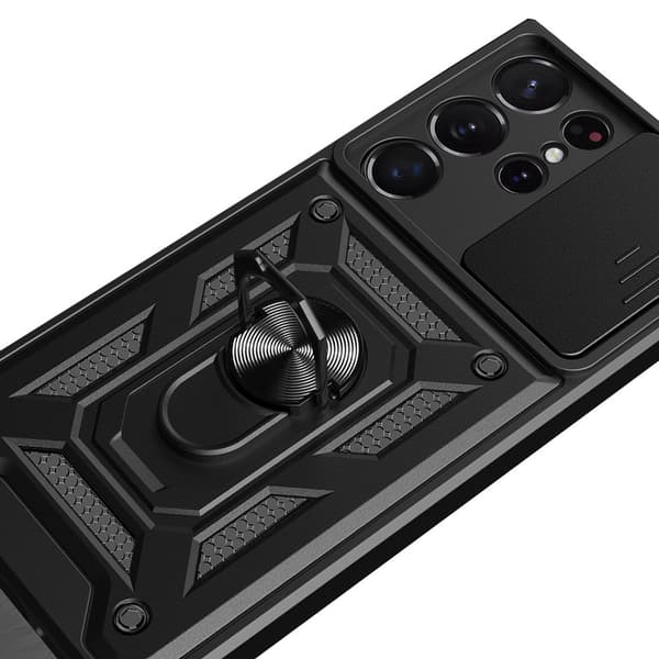 Samsung Galaxy S22 Ultra - Stilsäkert Skyddsskal med Ringhållare