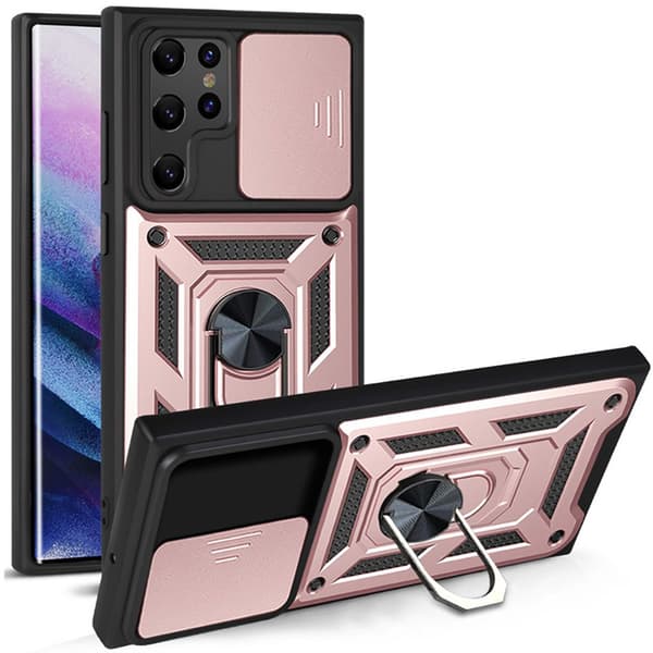 Samsung Galaxy S22 Ultra - Stilsäkert Skyddsskal med Ringhållare