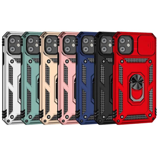 iPhone 12 - Elegant Skyddsskal med Praktisk Ringhållare