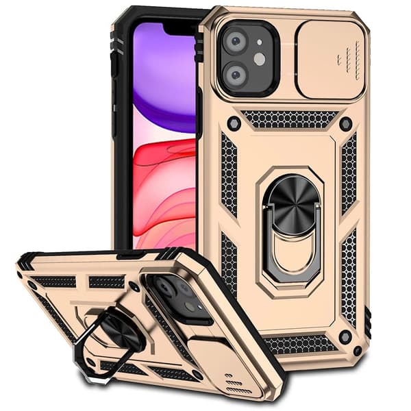 iPhone 12 - Robust Skal med 360° Roterande Ringhållare