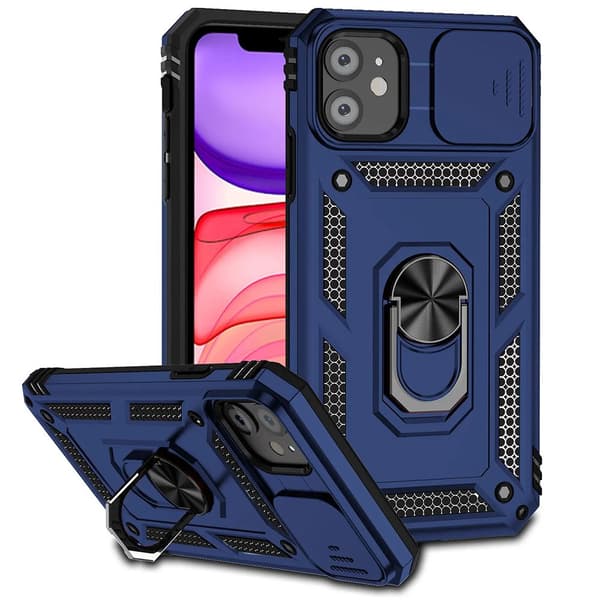 iPhone 12 - Robust Skal med 360° Roterande Ringhållare