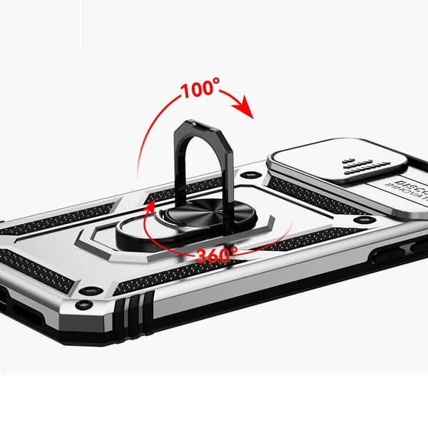 iPhone 12 - Robust Skal med 360° Roterande Ringhållare