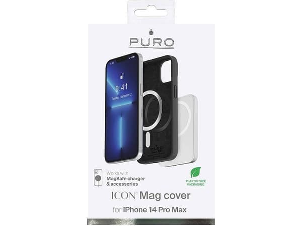 PURO IPC14P67ICONMAGBLK, Suojus, Apple, iPhone 14 Pro Max, 17 cm (6.7"), Musta
