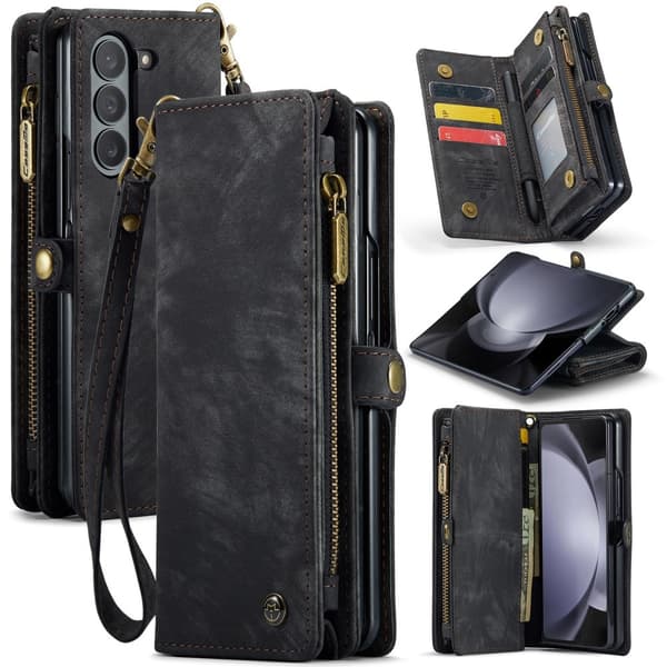 Samsung Galaxy Z Fold6 5G CASEME Multikortspor Stativ Telefondæksel - Sort