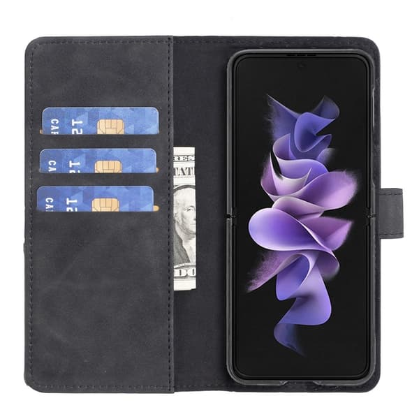 BINFEN COLOR för Samsung Galaxy Z Fold6 5G Skal i PU-läder med Geometriskt Mönster - Svart