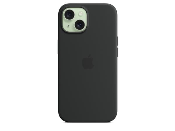 Apple iPhone 15 Silicone Case with MagSafe - Black, Cover, Apple, iPhone 15, 15.5 cm (6.1"), Black