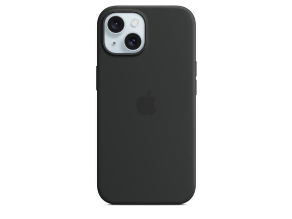 Apple iPhone 15 Silicone Case with MagSafe - Black, Cover, Apple, iPhone 15, 15.5 cm (6.1"), Black