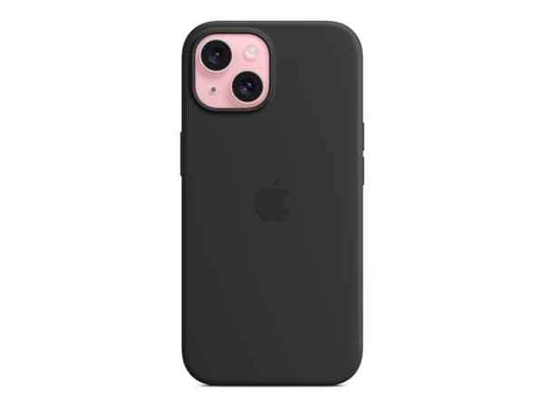 Apple iPhone 15 Silicone Case with MagSafe - Black, Cover, Apple, iPhone 15, 15.5 cm (6.1"), Black