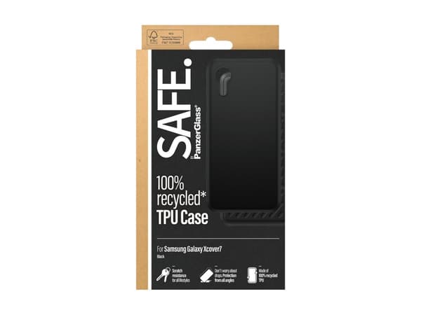 SAFE. by PanzerGlass - Baksidesskydd för mobiltelefon - 100 % återvunnet termoplastpolyuretan (TPU) - svart - för Samsung Galaxy XCover7