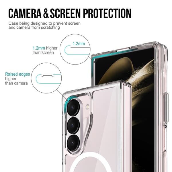 Til Samsung Galaxy Z Fold6 5G Cover Kompatibelt med MagSafe Klar Mobilcover