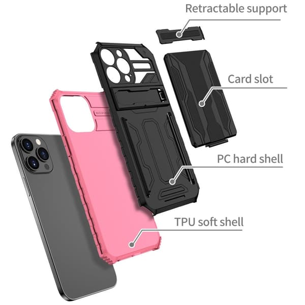 Mångsidigt Hybrid Fodral med Ställ och Plånbok för iPhone 14 Pro & 15 Pro