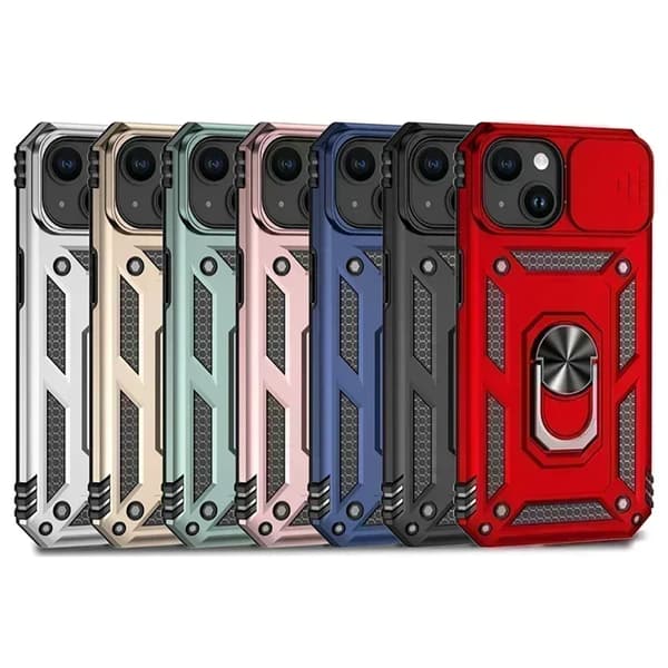 Extra Skyddande Armor Skal med Ringhållare för iPhone 13