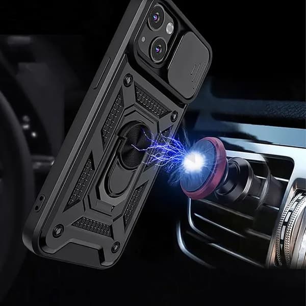 Extra Skyddande Armor Skal med Ringhållare för iPhone 13