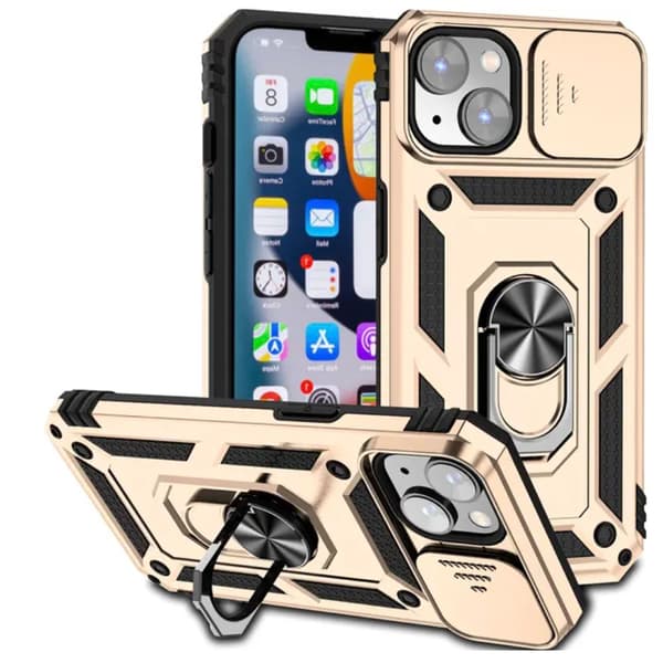 Extra Skyddande Armor Skal med Ringhållare för iPhone 13