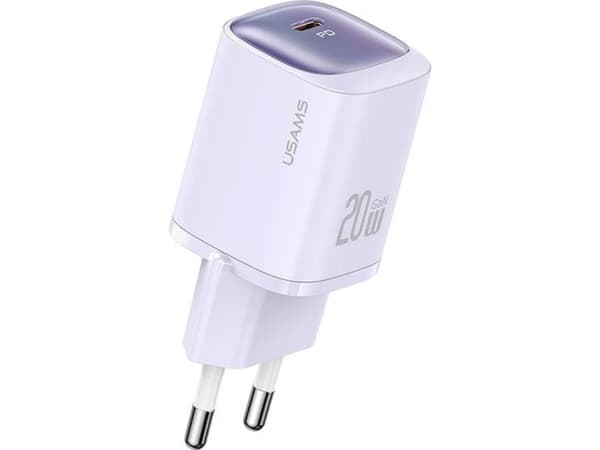 Usams USAMS laderbelastning. nettverk. CC248 20W GaN USB-C Hurtiglading HC-serien lilla/lilla CC248TC03