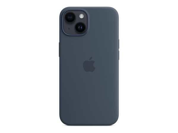 Apple - Baksidesskydd för mobiltelefon - MagSafe-kompatibilitet - silikon - stormblå - för iPhone 14