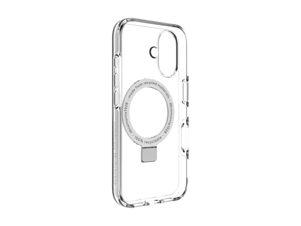 dbramante1928 Iceland Ultra - Baksidesskydd för mobiltelefon - fällbart ställ - MagSafe-kompatibilitet - D3O, plast - klar - för Apple iPhone 16