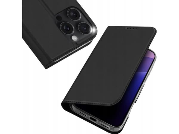 Dux Ducis Skin Pro-deksel til iPhone 16 Pro Max med klaff og kortspor - sorter
