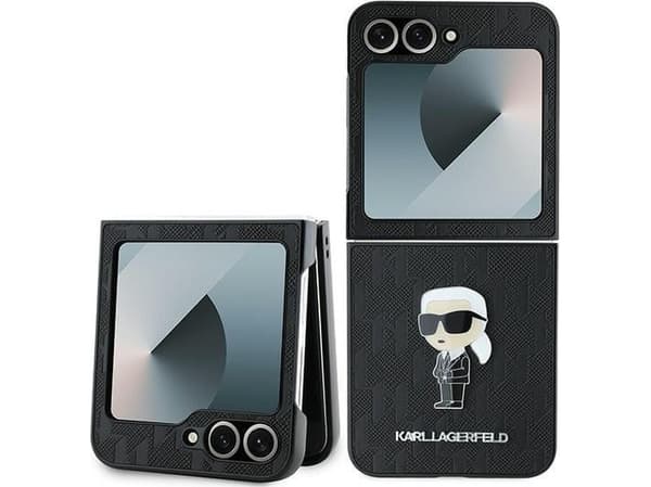 Karl Lagerfeld KLHCZF6SAPKINPK Z Flip6 F741svart/svart Saffiano Monogram Ikonik Pin