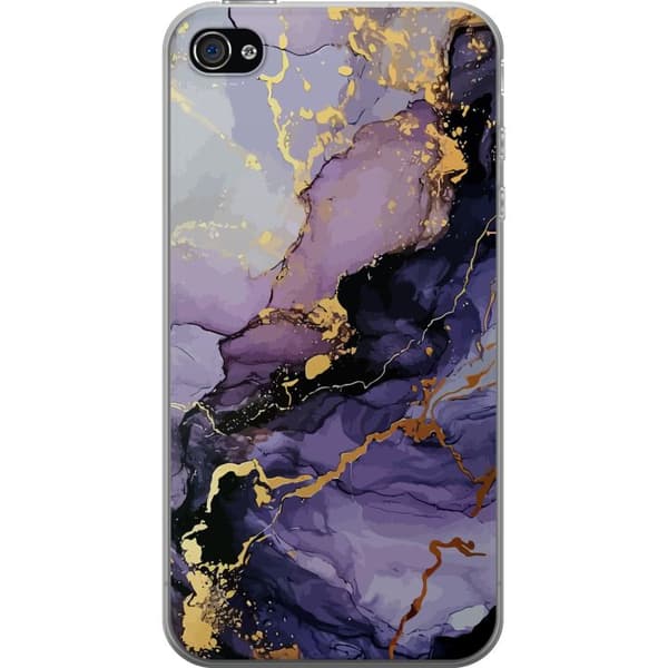 Apple iPhone 4 Läpinäkyvä kuori Purppuranhohtoinen Marmori