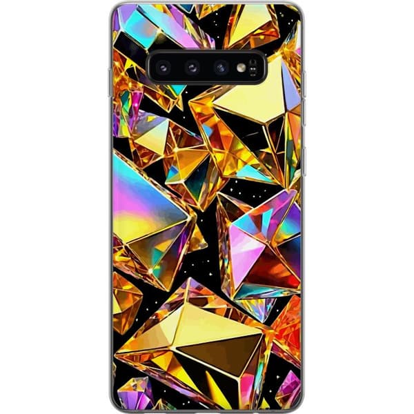 Samsung Galaxy S10 Gjennomsiktig deksel 3D Gull