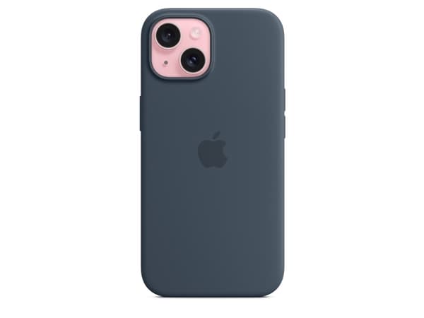 Apple - Matkapuhelimen takakuori - MagSafe-yhteensopivuus - silikonia - myrskynsininen - iPhone 15:lle