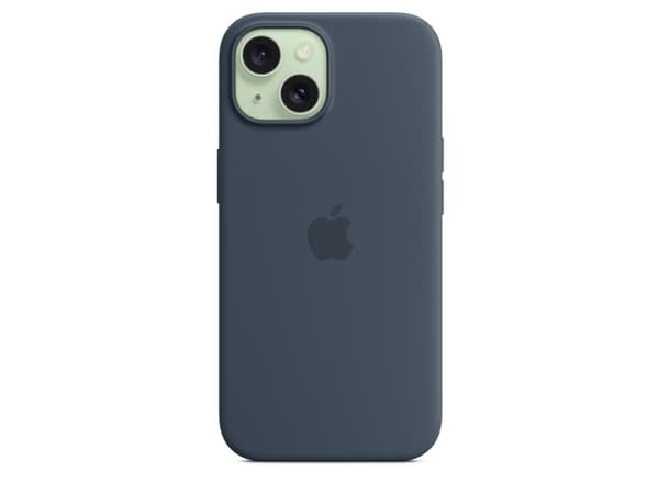 Apple - Matkapuhelimen takakuori - MagSafe-yhteensopivuus - silikonia - myrskynsininen - iPhone 15:lle