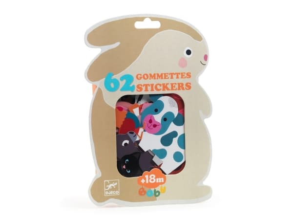 Djeco Toy Stickers Farm Animals 62Pcs