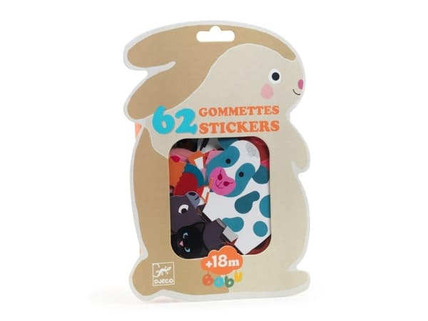 Djeco Toy Stickers Farm Animals 62Pcs