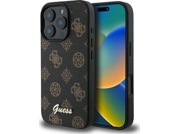 Guess Peony Script MagSafe Apple iPhone 16 Pro - kotelo puhelimen musta