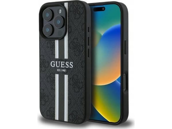 Guess GUHMP16XP4RPSK iPhone 16 Pro Max 6.9" black/black hardcase 4G Printed Stripes MagSafe
