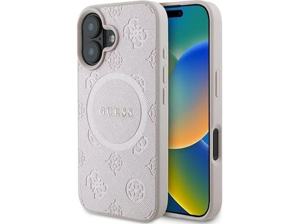 Guess GUHMP16MPSAPSMEP iPhone 16 Plus6.7" pink/pink hardcase Saffiano Peony Classic Logo MagSafe