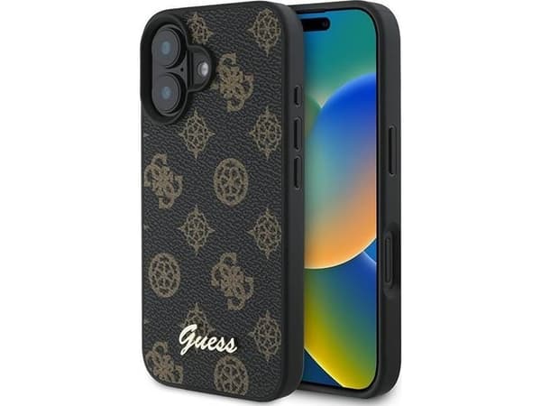 Guess Peony Script MagSafe Apple iPhone 16 Plus - dėklas telefonui juodos spalvos