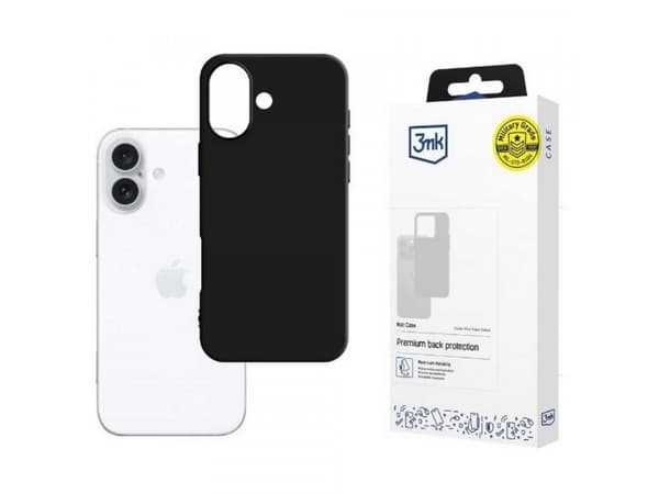 3MK Matt Case, Cover, Apple, iPhone 16, 15.5 cm (6.1"), Black