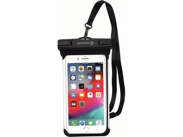 Swissten 32900800, Pussi, Universaali, iPhone XS Max and smaller, 16,5 cm (6.5"), Musta, Läpinäkyvä