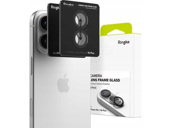 Ringke CAMERA FRAME PROTECTOR 2-PACK IPHONE 16 / 16 PLUS musta