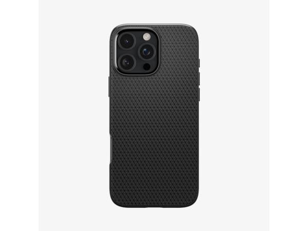 Spigen Liquid Air - Baksidedeksel for mobiltelefon - termoplast-polyuretan (TPU) - matt svart - for Apple iPhone 16 Pro Max