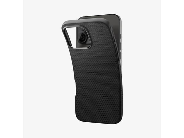 Spigen Liquid Air - Baksidesskydd för mobiltelefon - termoplastisk polyuretan (TPU) - mattsvart - för Apple iPhone 16 Pro