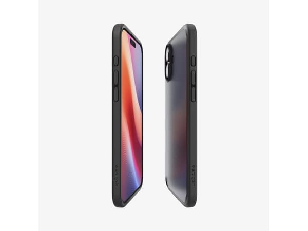 Spigen Ultra Hybrid - Baksidesskydd för mobiltelefon - polykarbonat, termoplastisk polyuretan (TPU) - frostad svart - för Apple iPhone 16