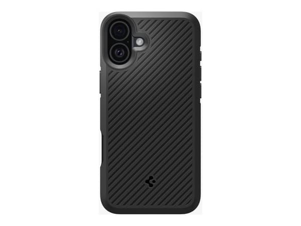 Spigen Core Armor - Baksidesskydd för mobiltelefon - termoplastisk polyuretan (TPU) - mattsvart - för Apple iPhone 16