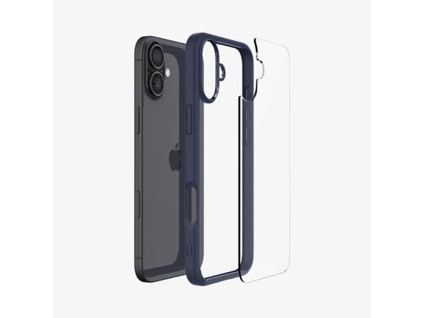 Spigen iPh 6.1in 2024 UltrHyb Navy Blue, suojakuori, Apple, iPhone 16, 15,5 cm (6.1")