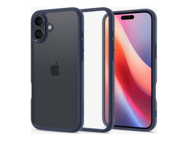 Spigen iPh 6.1in 2024 UltrHyb Navy Blue, suojakuori, Apple, iPhone 16, 15,5 cm (6.1")