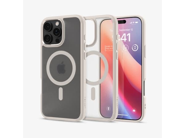 Spigen Ultra Hybrid MagFit - Baksida till mobiltelefon - MagSafe-kompatibilitet - polykarbonat (PC), termoplastisk polyuretan (TPU) - frost naturlig