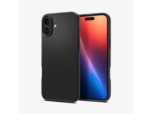 Spigen Thin Fit, Omslag, Apple, iPhone 16 Plus, 17 cm (6.7"), Svart