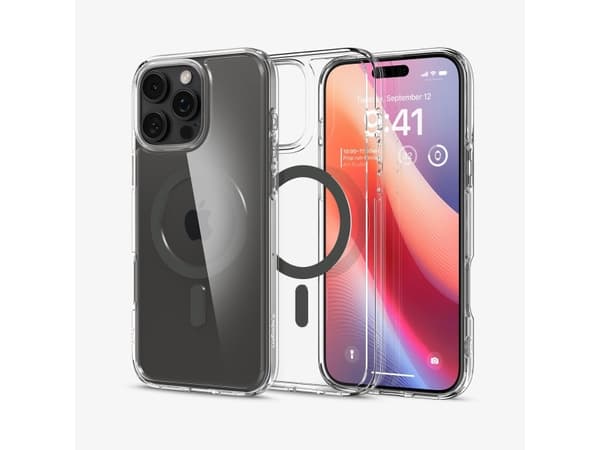 Spigen Ultra Hybrid - Baksidesskydd för mobiltelefon - MagFit - MagSafe-kompatibilitet - polykarbonat, termoplastisk polyuretan (TPU) - grafit - för