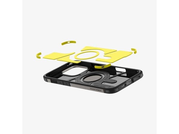 Spigen Tough Armor AI MagFit - Baksidesskydd för mobiltelefon - MagSafe-kompatibilitet - polykarbonat, termoplastisk polyuretan (TPU), stötskum - gun