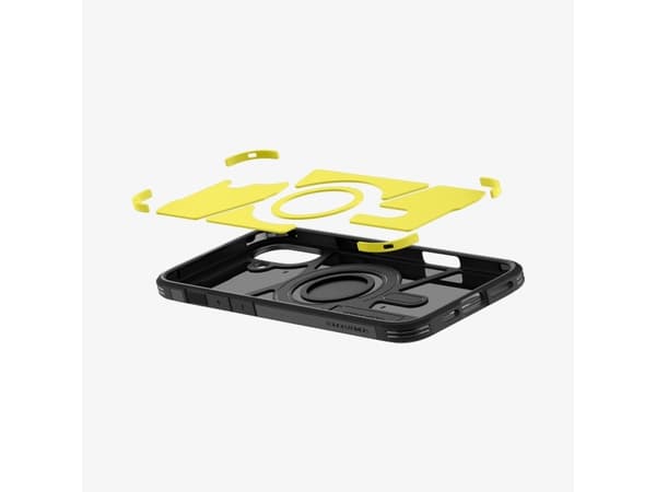 Spigen Tough Armor AI MagFit - Baksidedeksel for mobiltelefon - MagSafe-samsvar - polykarbonat, termoplast-polyuretan (TPU), støtskum - svart - for A