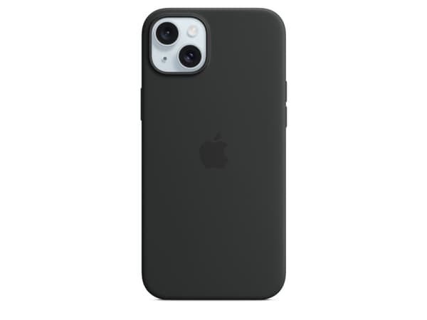 Apple - Baksidedeksel for mobiltelefon - MagSafe-samsvar - silikon - svart - for iPhone 15 Plus